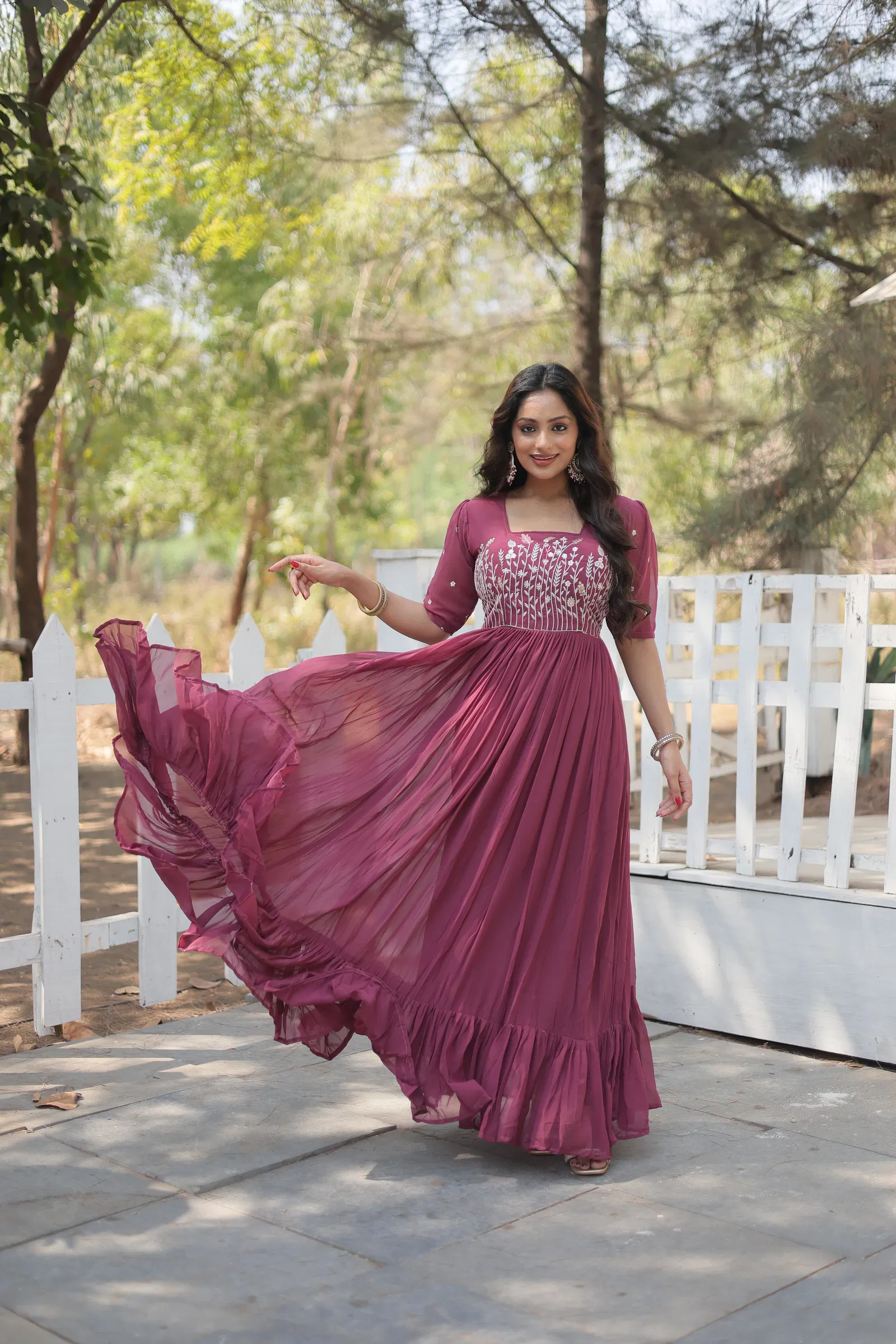 KA 1109 Sequence Faux Georgette Designer Gown Wholesale Price In Surat